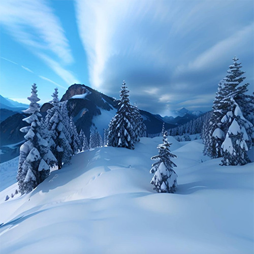 A Snowy Mountain With Trees Eff54e2b