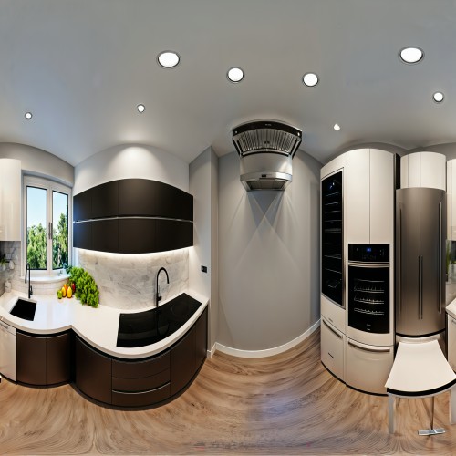 Kitchen Showroom with Modern Appliances: A stylish kitchen showroom featuring multiple kitchen setups, each equipped with the latest appliances and sleek countertops. Visitors can walk through different designs, ranging from minimalist to rustic styles, and interact with the functional displays.